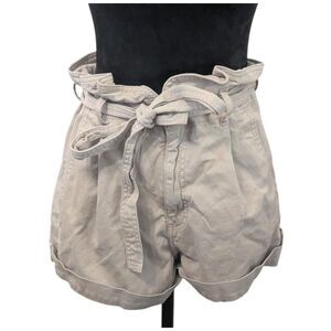 DL1961 Camile Paper Bag High Rise Shorts Sandbank Khaki Coastal Chic Size 29